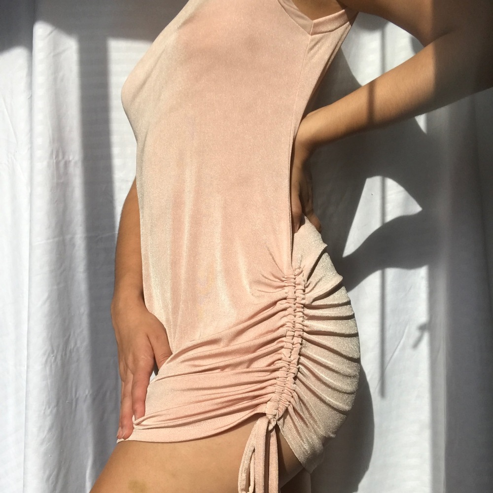 Baby Pink Ruched Dress